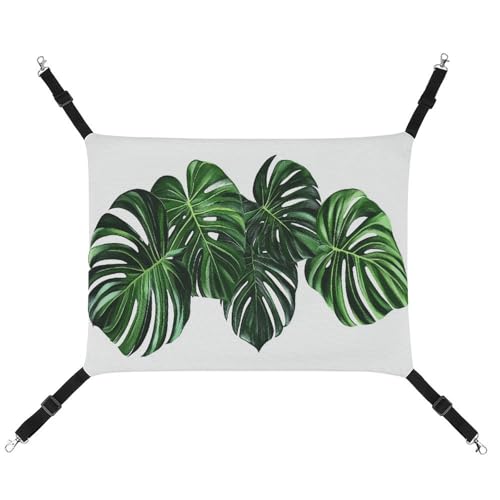 Jubonexis Green Monstera Leaves atmungsaktive Haustier-Hängematte mit verstellbaren Riemen, wendbar, Katzenbett, Hundematten Jubonexis Green Monstera Leaves atmungsaktive Haustier-Hängematte mit verstellbaren Riemen, wendbar, Katzenbett, Hundematten von Jubonexis