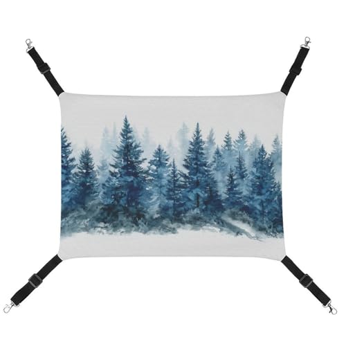 Jubonexis Gruppe von blauen Aquarell-Weihnachtsbäumen, atmungsaktive Haustier-Hängematte mit verstellbaren Trägern, wendbar, Katzenbett, Hundematten Jubonexis Gruppe von blauen Aquarell-Weihnachtsbäumen, atmungsaktive Haustier-Hängematte mit verstellbaren Trägern, wendbar, Katzenbett, Hundematten von Jubonexis