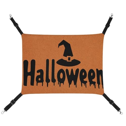 Jubonexis Gruseliger Halloween-Hexenhut, atmungsaktive Haustier-Hängematte mit verstellbaren Trägern, wendbar, Katzenbett, Hundematten Jubonexis Gruseliger Halloween-Hexenhut, atmungsaktive Haustier-Hängematte mit verstellbaren Trägern, wendbar, Katzenbett, Hundematten von Jubonexis
