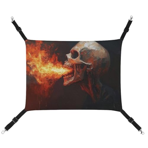 Jubonexis Haustier-Hängematte mit Totenkopf-Mundspucken, atmungsaktiv, mit verstellbaren Riemen, wendbar, Katzenbett, Hundematten Jubonexis Haustier-Hängematte mit Totenkopf-Mundspucken, atmungsaktiv, mit verstellbaren Riemen, wendbar, Katzenbett, Hundematten von Jubonexis