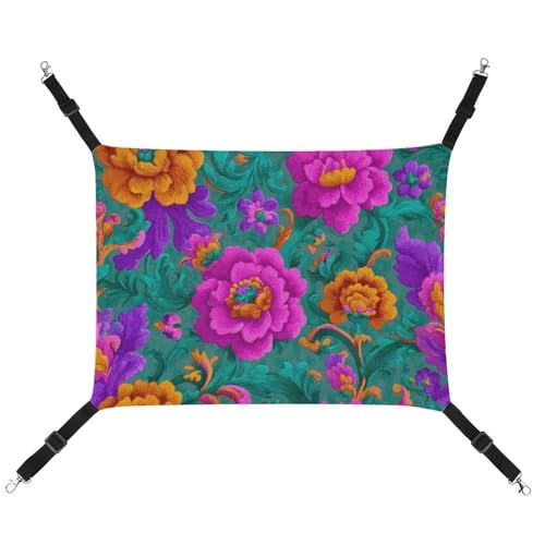Jubonexis Haustier-Hängematte mit verstellbaren Riemen, wendbar, Blumenmotiv, Vintage-Stil, Neonrosa Jubonexis Haustier-Hängematte mit verstellbaren Riemen, wendbar, Blumenmotiv, Vintage-Stil, Neonrosa von Jubonexis