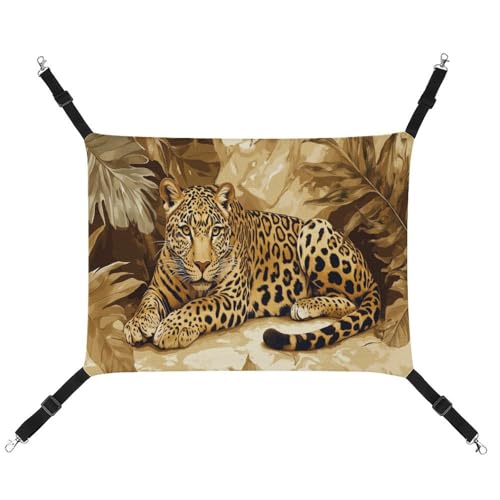 Jubonexis Haustier-Hängematte mit verstellbaren Riemen, wendbar, Leopardenmuster, Gelb Jubonexis Haustier-Hängematte mit verstellbaren Riemen, wendbar, Leopardenmuster, Gelb von Jubonexis