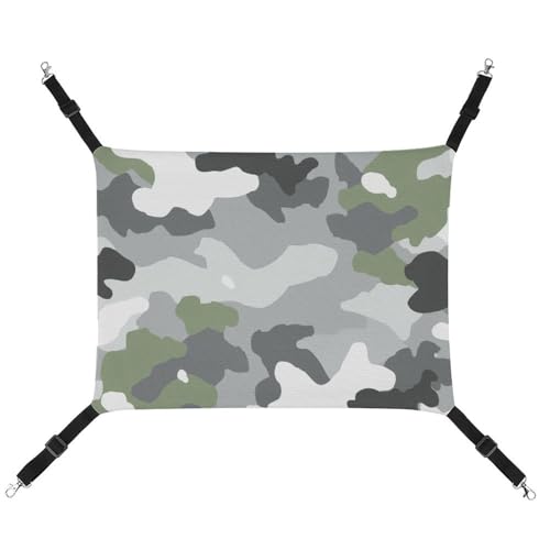 Jubonexis Haustier-Hängematte mit verstellbaren Riemen, wendbar, Militär-Camouflage, Grün, Grau, Weiß, Hundematten von Jubonexis