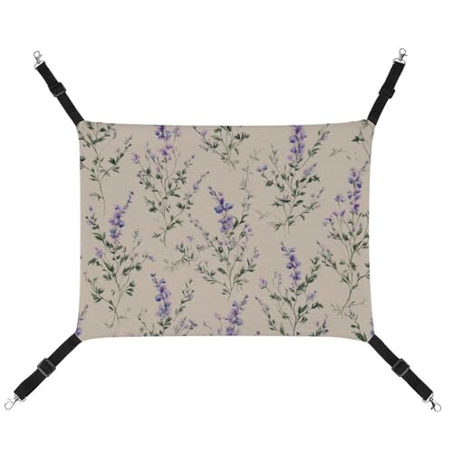 Jubonexis Haustier-Hängematte mit verstellbaren Riemen, wendbar, Wildblumen-Motiv, Lavendel- und Salbeigrün Jubonexis Haustier-Hängematte mit verstellbaren Riemen, wendbar, Wildblumen-Motiv, Lavendel- und Salbeigrün von Jubonexis