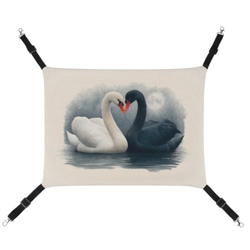 Jubonexis Haustier-Hängematte mit verstellbaren Riemen, wendbar, für Katzen, zum Aufhängen, Hundematten, Weiß und Schwarz Jubonexis Haustier-Hängematte mit verstellbaren Riemen, wendbar, für Katzen, zum Aufhängen, Hundematten, Weiß und Schwarz von Jubonexis