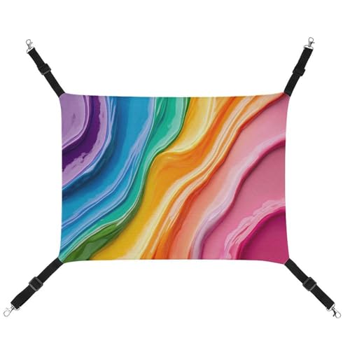 Jubonexis Haustier-Hängematte mit verstellbaren Riemen, wendbar, für Katzen und Hunde, Regenbogenfarben, ästhetisch, atmungsaktiv Jubonexis Haustier-Hängematte mit verstellbaren Riemen, wendbar, für Katzen und Hunde, Regenbogenfarben, ästhetisch, atmungsaktiv von Jubonexis