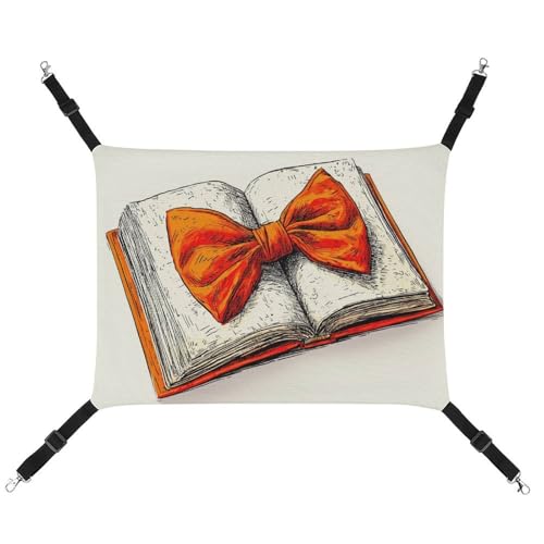 Jubonexis Haustier-Hängematte mit verstellbaren Riemen, wendbar, mit Schleife im Retro-Stil, Orange von Jubonexis