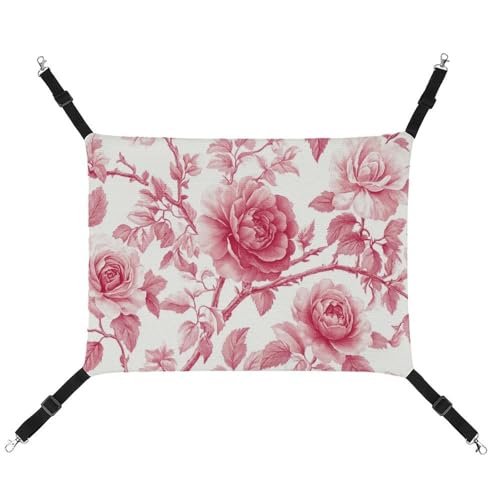 Jubonexis Haustier-Hängematte mit verstellbaren Trägern, wendbar, Blumenmuster, Rosa und Weiß, Kokette Jubonexis Haustier-Hängematte mit verstellbaren Trägern, wendbar, Blumenmuster, Rosa und Weiß, Kokette von Jubonexis