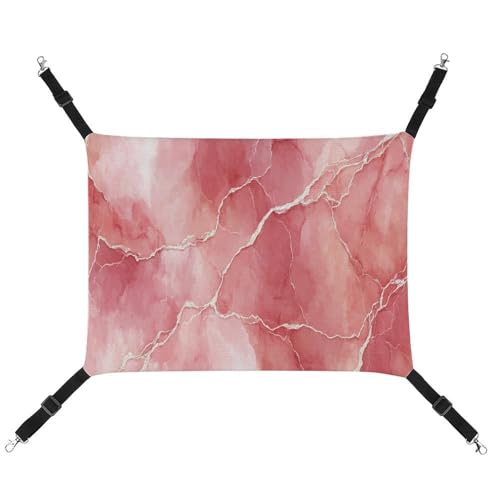Jubonexis Hellrote Marmor-Textur, weiße Adern, atmungsaktive Haustier-Hängematte mit verstellbaren Trägern, wendbar, Katzenbett, Hundematten Jubonexis Hellrote Marmor-Textur, weiße Adern, atmungsaktive Haustier-Hängematte mit verstellbaren Trägern, wendbar, Katzenbett, Hundematten von Jubonexis