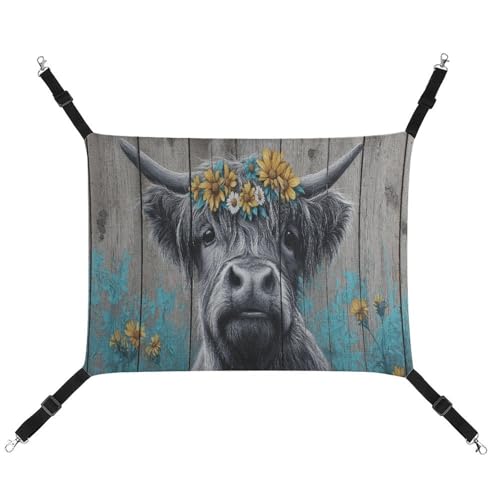 Jubonexis Highland Cow Daisies Fence Wooden Breathable Pet Hammock with Adjustable Straps Reversible Cat Hanging Bed Dog Mats Jubonexis Highland Cow Daisies Fence Wooden Breathable Pet Hammock with Adjustable Straps Reversible Cat Hanging Bed Dog Mats von Jubonexis