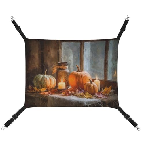 Jubonexis Kürbis-Kerzen, Herbstblätter auf Tisch, atmungsaktive Haustier-Hängematte mit verstellbaren Riemen, wendbar, Katzenbett, Hundematten Jubonexis Kürbis-Kerzen, Herbstblätter auf Tisch, atmungsaktive Haustier-Hängematte mit verstellbaren Riemen, wendbar, Katzenbett, Hundematten von Jubonexis
