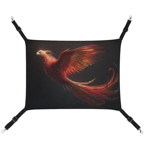 Jubonexis Majestic Phoenix atmungsaktive Haustier-Hängematte mit verstellbaren Riemen, wendbar, Katzenbett, Hundematten Jubonexis Majestic Phoenix atmungsaktive Haustier-Hängematte mit verstellbaren Riemen, wendbar, Katzenbett, Hundematten von Jubonexis