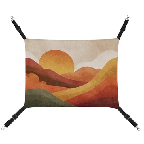 Jubonexis Minimalistische abstrakte Thanksgiving-Sonnenuntergang, atmungsaktive Haustier-Hängematte mit verstellbaren Riemen, wendbar, Katzenbett, Hundematten von Jubonexis