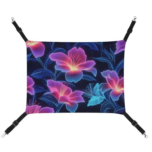 Jubonexis Neon Pfingstrosen und Lilien atmungsaktive Haustier-Hängematte mit verstellbaren Riemen, wendbar, Katzenbett, Hundematten Jubonexis Neon Pfingstrosen und Lilien atmungsaktive Haustier-Hängematte mit verstellbaren Riemen, wendbar, Katzenbett, Hundematten von Jubonexis