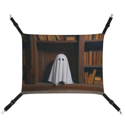 Jubonexis Niedlicher Geist auf Bibliotheks-Bücherregalen aus Holz, Vintage, atmungsaktiv, Haustier-Hängematte mit verstellbaren Riemen, wendbar, Katzenbett, Hundematten Jubonexis Niedlicher Geist auf Bibliotheks-Bücherregalen aus Holz, Vintage, atmungsaktiv, Haustier-Hängematte mit verstellbaren Riemen, wendbar, Katzenbett, Hundematten von Jubonexis