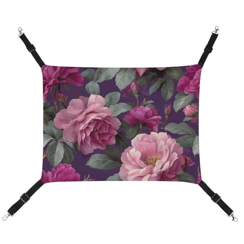 Jubonexis Riesige rosa Rosenblüten, atmungsaktive Haustier-Hängematte mit verstellbaren Riemen, wendbar, Katzenbett, Hundematten Jubonexis Riesige rosa Rosenblüten, atmungsaktive Haustier-Hängematte mit verstellbaren Riemen, wendbar, Katzenbett, Hundematten von Jubonexis