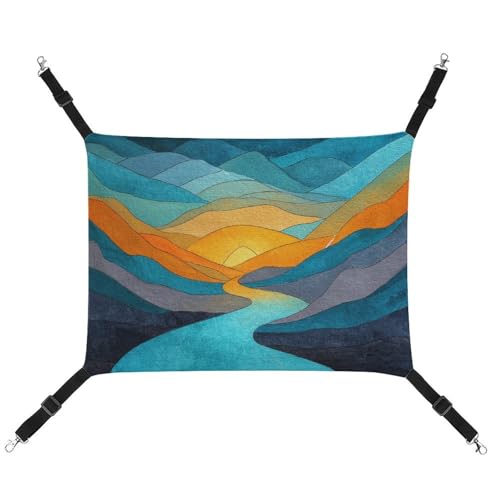 Jubonexis River Winding through Mountains Breathable Pet Hammock with Adjustable Straps Reversible Cat Hanging Bed Dog Mats Jubonexis River Winding through Mountains Breathable Pet Hammock with Adjustable Straps Reversible Cat Hanging Bed Dog Mats von Jubonexis