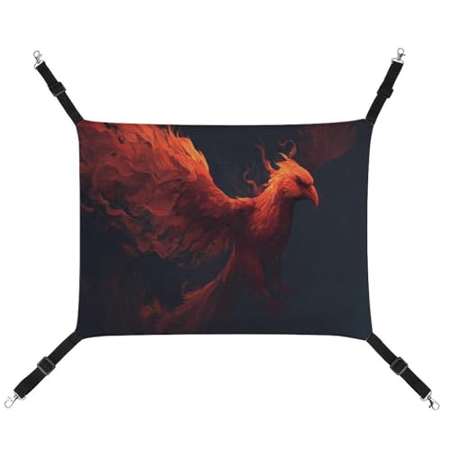 Jubonexis Roter Phoenix Vogel-in-Flammen-Haustier-Hängematte mit verstellbaren Riemen, wendbar, Katzenbett, Hundematten Jubonexis Roter Phoenix Vogel-in-Flammen-Haustier-Hängematte mit verstellbaren Riemen, wendbar, Katzenbett, Hundematten von Jubonexis