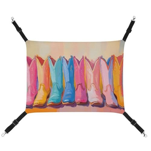 Jubonexis Rows of Cowgirl-Stiefel, atmungsaktive Haustier-Hängematte mit verstellbaren Riemen, wendbar, Katzenbett, Hundematten Jubonexis Rows of Cowgirl-Stiefel, atmungsaktive Haustier-Hängematte mit verstellbaren Riemen, wendbar, Katzenbett, Hundematten von Jubonexis
