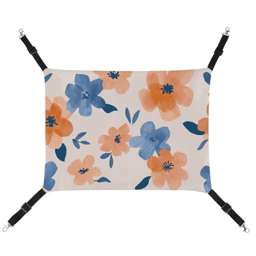 Jubonexis Simple Boho Floral Mural Orange Blue Breathable Pet Hammock with Adjustable Straps Reversible Cat Hanging Bed Dog Mats Jubonexis Simple Boho Floral Mural Orange Blue Breathable Pet Hammock with Adjustable Straps Reversible Cat Hanging Bed Dog Mats von Jubonexis