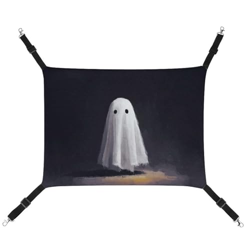 Jubonexis Simple Cute Ghost Dark Fantasy Atmungsaktive Haustier-Hängematte mit verstellbaren Riemen, wendbar, Katzenbett, Hundematten Jubonexis Simple Cute Ghost Dark Fantasy Atmungsaktive Haustier-Hängematte mit verstellbaren Riemen, wendbar, Katzenbett, Hundematten von Jubonexis