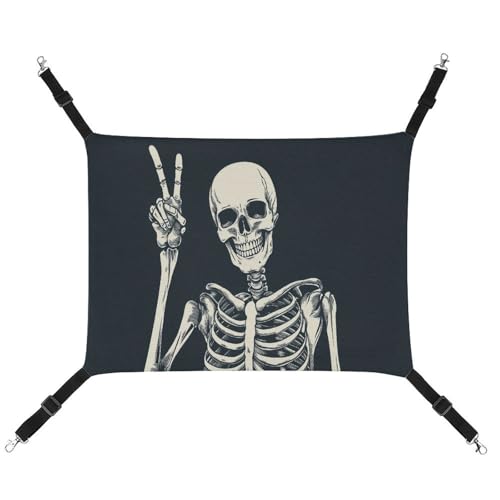 Jubonexis Skelett-Hängematte, zwei Finger, atmungsaktiv, mit verstellbaren Riemen, wendbar, Katzenbett, Hundematten Jubonexis Skelett-Hängematte, zwei Finger, atmungsaktiv, mit verstellbaren Riemen, wendbar, Katzenbett, Hundematten von Jubonexis