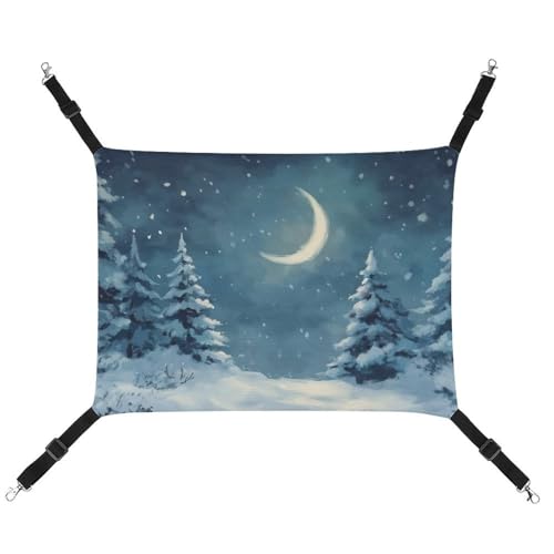 Jubonexis Snowy Christmas Trees Atmungsaktive Haustier-Hängematte mit verstellbaren Riemen, wendbar, Katzenbett, Hundematten Jubonexis Snowy Christmas Trees Atmungsaktive Haustier-Hängematte mit verstellbaren Riemen, wendbar, Katzenbett, Hundematten von Jubonexis