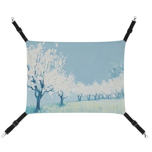 Jubonexis Spring Tree, weiße Blume, Obstgarten, atmungsaktive Haustier-Hängematte mit verstellbaren Riemen, wendbar, Katzenbett, Hundematten Jubonexis Spring Tree, weiße Blume, Obstgarten, atmungsaktive Haustier-Hängematte mit verstellbaren Riemen, wendbar, Katzenbett, Hundematten von Jubonexis