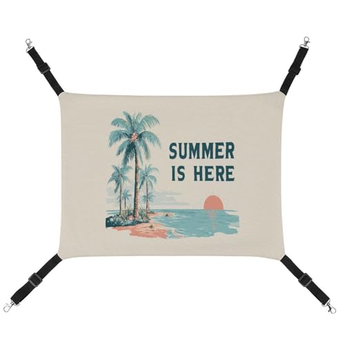 Jubonexis Summer is here atmungsaktive Haustier-Hängematte mit verstellbaren Riemen, wendbar, Katzenbett, Hundematten Jubonexis Summer is here atmungsaktive Haustier-Hängematte mit verstellbaren Riemen, wendbar, Katzenbett, Hundematten von Jubonexis