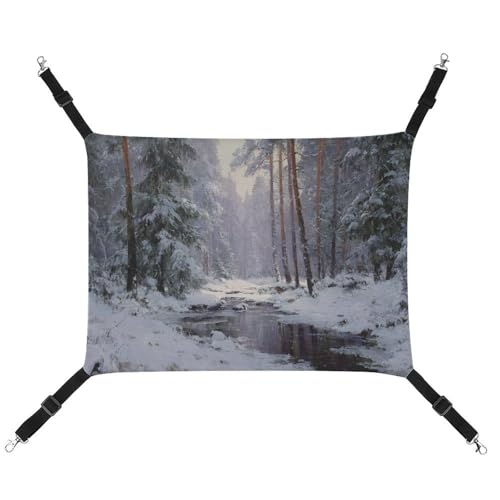 Jubonexis The Forest in Winter Snow Atmungsaktive Haustier-Hängematte mit verstellbaren Riemen, wendbar, Katzenbett, Hundematten Jubonexis The Forest in Winter Snow Atmungsaktive Haustier-Hängematte mit verstellbaren Riemen, wendbar, Katzenbett, Hundematten von Jubonexis