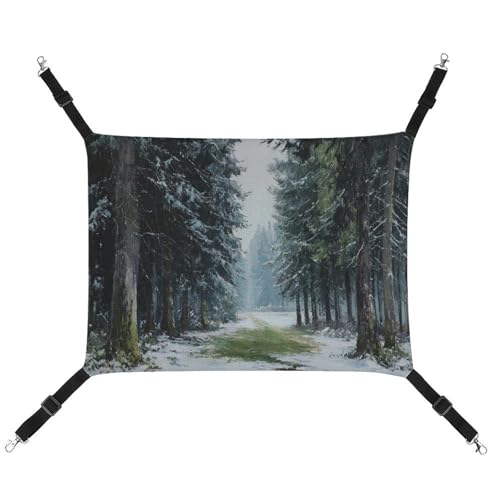 Jubonexis The Road Haustier-Hängematte mit verstellbaren Riemen, hohe Kiefernbäume im Winter, atmungsaktiv, wendbar, Katzenbett, Hundematten Jubonexis The Road Haustier-Hängematte mit verstellbaren Riemen, hohe Kiefernbäume im Winter, atmungsaktiv, wendbar, Katzenbett, Hundematten von Jubonexis