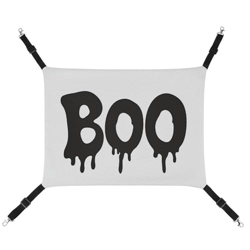 Jubonexis The Word Boo, einfache atmungsaktive Haustier-Hängematte mit verstellbaren Riemen, wendbar, Katzenbett, Hundematten von Jubonexis