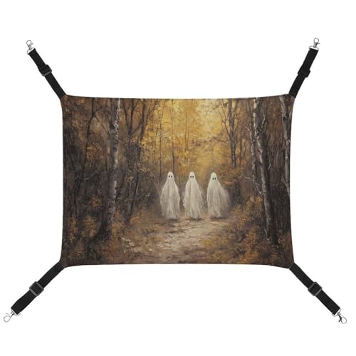 Jubonexis Three White Ghosts Walking Autumn Forest Breathable Pet Hammock with Adjustable Straps Reversible Cat Hanging Bed Dog Mats Jubonexis Three White Ghosts Walking Autumn Forest Breathable Pet Hammock with Adjustable Straps Reversible Cat Hanging Bed Dog Mats von Jubonexis