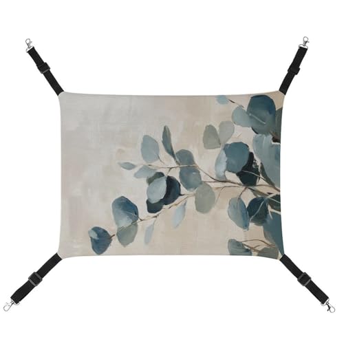 Jubonexis Trendy Olive Eukalyptus Tree Atmungsaktive Haustierhängematte mit verstellbaren Riemen, wendbar, Katzenbett Hundematten Jubonexis Trendy Olive Eukalyptus Tree Atmungsaktive Haustierhängematte mit verstellbaren Riemen, wendbar, Katzenbett Hundematten von Jubonexis
