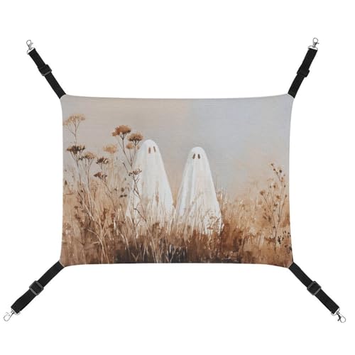 Jubonexis Two White Ghosts Autumn Field Tall Grass Breathable Pet Hammock with Adjustable Straps Reversible Cat Hanging Bed Dog Mats von Jubonexis