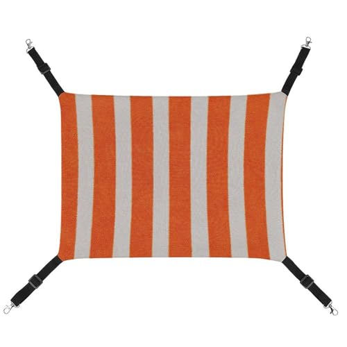 Jubonexis Vertikale orange-weiß gestreifte Haustier-Hängematte mit verstellbaren Riemen, wendbar, Katzenbett, Hundematten von Jubonexis