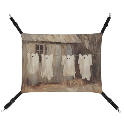 Jubonexis Vintage Four Cute Ghost Hanging on Clothesline Breathable Pet Hammock with Adjustable Straps Reversible Cat Hanging Bed Dog Mats Jubonexis Vintage Four Cute Ghost Hanging on Clothesline Breathable Pet Hammock with Adjustable Straps Reversible Cat Hanging Bed Dog Mats von Jubonexis