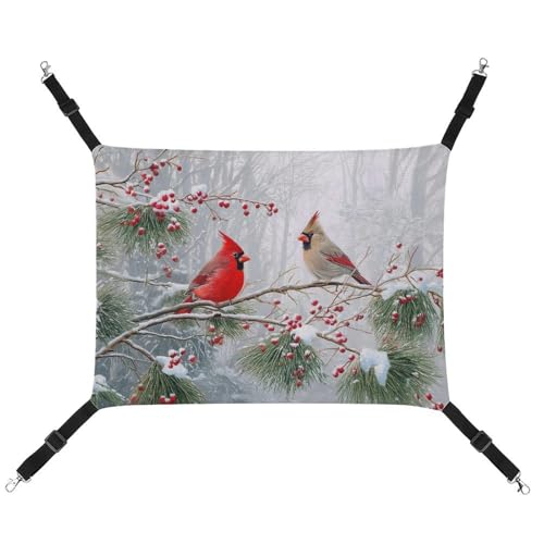 Jubonexis Vogelzweig mit Schnee und Beeren, atmungsaktive Haustierhängematte mit verstellbaren Riemen, wendbar, Katzenbett, Hundematten Jubonexis Vogelzweig mit Schnee und Beeren, atmungsaktive Haustierhängematte mit verstellbaren Riemen, wendbar, Katzenbett, Hundematten von Jubonexis