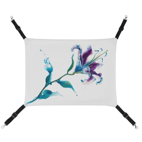Jubonexis Wasserfarben-Blumenlilie in kräftigem Violett, atmungsaktive Haustier-Hängematte mit verstellbaren Trägern, wendbar, Katzenbett, Hundematten Jubonexis Wasserfarben-Blumenlilie in kräftigem Violett, atmungsaktive Haustier-Hängematte mit verstellbaren Trägern, wendbar, Katzenbett, Hundematten von Jubonexis