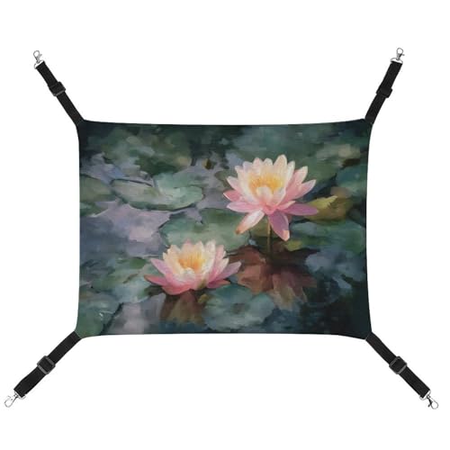 Jubonexis Wasserlilien, atmungsaktive Haustier-Hängematte mit verstellbaren Riemen, wendbar, Katzenbett, Hundematten Jubonexis Wasserlilien, atmungsaktive Haustier-Hängematte mit verstellbaren Riemen, wendbar, Katzenbett, Hundematten von Jubonexis