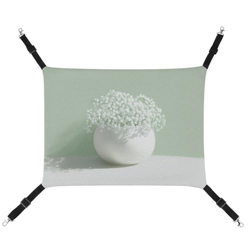 Jubonexis Weiße Porzellan mit Blumen, atmungsaktive Haustier-Hängematte mit verstellbaren Riemen, wendbar, Katzenbett, Hundematten Jubonexis Weiße Porzellan mit Blumen, atmungsaktive Haustier-Hängematte mit verstellbaren Riemen, wendbar, Katzenbett, Hundematten von Jubonexis