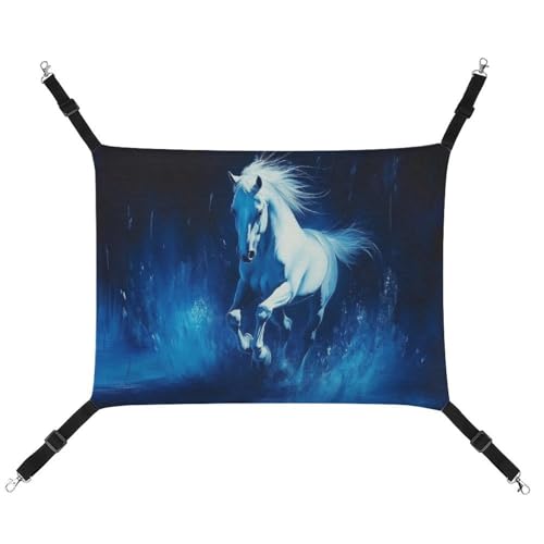 Jubonexis White Horse Galopping in the Dark Blue Breathable Pet Hammock with Adjustable Straps Reversible Cat Hanging Bed Dog Mats Jubonexis White Horse Galopping in the Dark Blue Breathable Pet Hammock with Adjustable Straps Reversible Cat Hanging Bed Dog Mats von Jubonexis