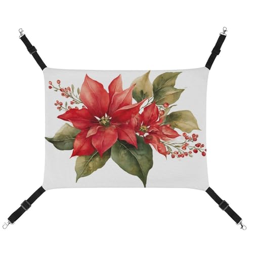 Jubonexis Winterpflanzen, Weihnachtsstern, atmungsaktive Haustier-Hängematte mit verstellbaren Riemen, wendbar, Katzenbett, Hundematten Jubonexis Winterpflanzen, Weihnachtsstern, atmungsaktive Haustier-Hängematte mit verstellbaren Riemen, wendbar, Katzenbett, Hundematten von Jubonexis