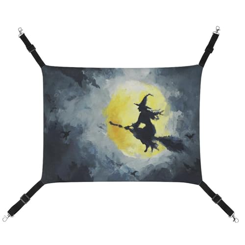 Jubonexis Witch Flying on Broomstick Moonlight Breathable Pet Hammock with Adjustable Straps Reversible Cat Hanging Bed Dog Mats Jubonexis Witch Flying on Broomstick Moonlight Breathable Pet Hammock with Adjustable Straps Reversible Cat Hanging Bed Dog Mats von Jubonexis