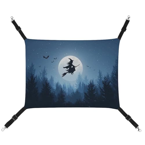 Jubonexis Witch Flying on Broomstick Silhouette Breathable Pet Hammock with Adjustable Straps Reversible Cat Hanging Bed Dog Mats Jubonexis Witch Flying on Broomstick Silhouette Breathable Pet Hammock with Adjustable Straps Reversible Cat Hanging Bed Dog Mats von Jubonexis