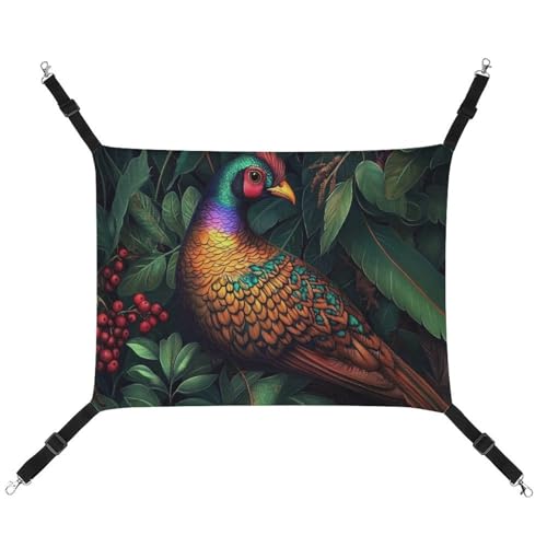 Jubonexis Wunderschöner Vogel im Dschungel, atmungsaktive Haustier-Hängematte mit verstellbaren Riemen, wendbar, Katzenbett, Hundematten von Jubonexis
