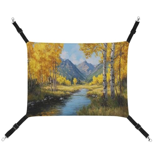 Jubonexis Yellow Aspen Trees Mountains River Breathable Pet Hammock with Adjustable Straps Reversible Cat Hanging Bed Dog Mats Jubonexis Yellow Aspen Trees Mountains River Breathable Pet Hammock with Adjustable Straps Reversible Cat Hanging Bed Dog Mats von Jubonexis