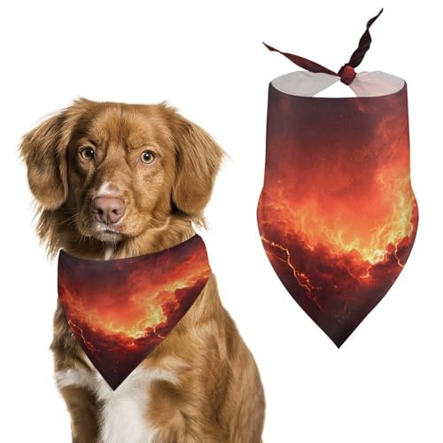 Molten Cracks Hundehalstuch, verstellbar, Dreieckstuch für Katze und Hund von Jubonexis
