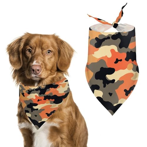 Urban Army Hundehalstuch, verstellbar, Dreieckstuch für Katzen und Hunde, Camouflage, Orange / Schwarz Urban Army Hundehalstuch, verstellbar, Dreieckstuch für Katzen und Hunde, Camouflage, Orange / Schwarz von Jubonexis