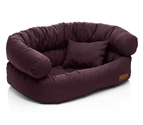 Juelle Hundebett - Großhundesofa, Abnehmbarer Bezug maschinenwaschbar, flauschiges Bett, Hundesessel Santi S-XXL (Größe: L - 100x80cm, Pflaume) von Juelle